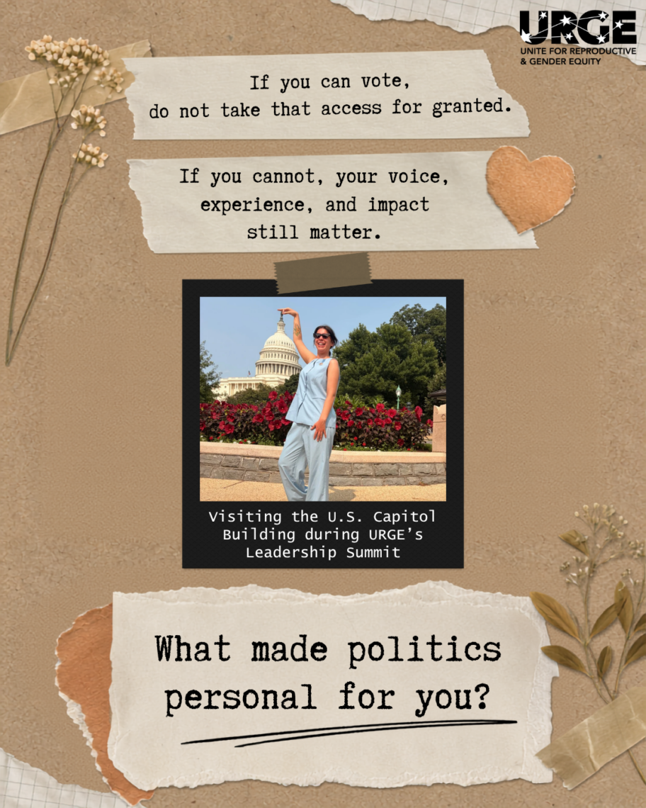 Photo of woman and capitol building