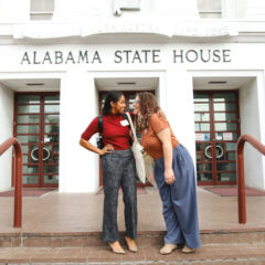 Couple in front of alabama state house
