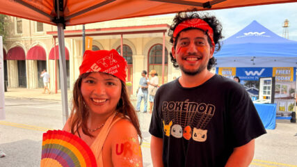 Two organizers tabling in Texas