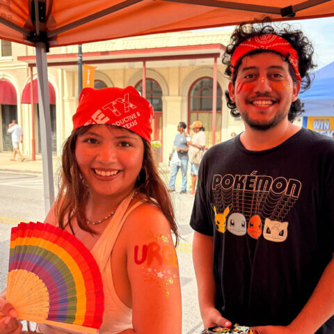 Two organizers tabling in Texas