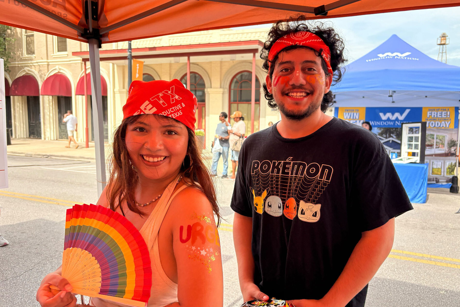 Two organizers tabling in Texas