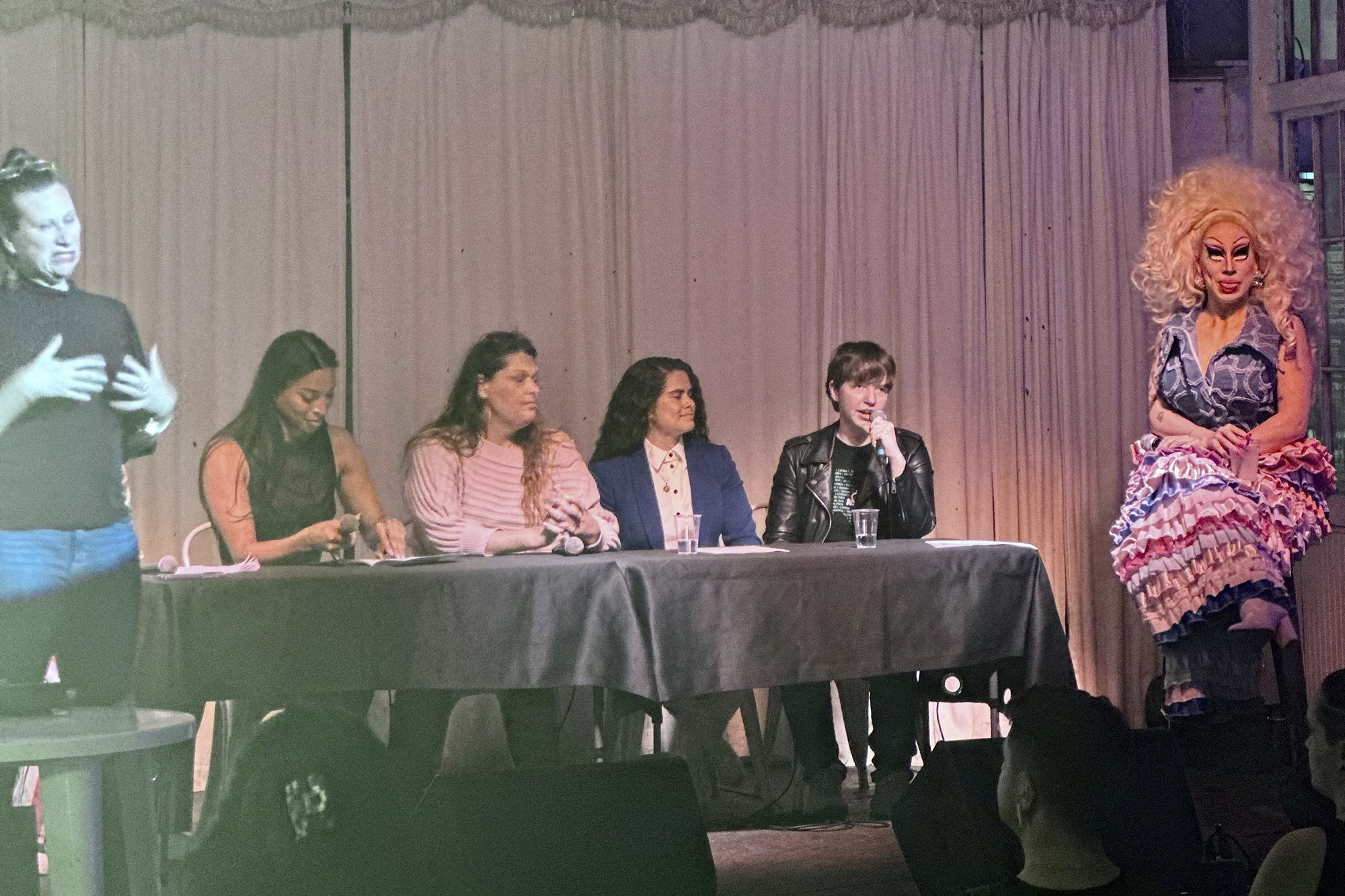 Panel on stage at Party for Democracy.